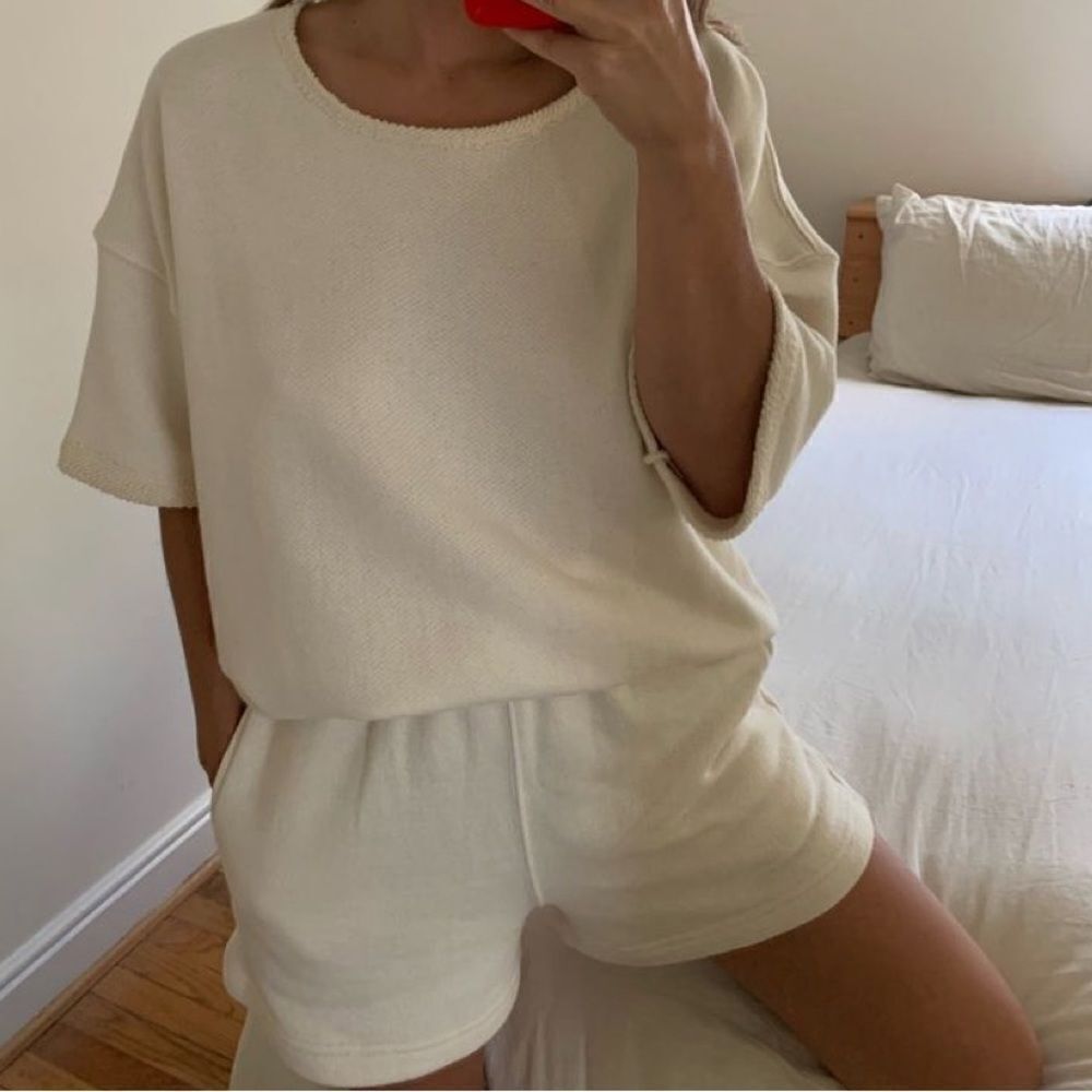 White track shorts